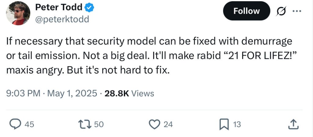 Top Bitcoin Developer Peter Todd Questions 21M Cap: Would You Still Hold?