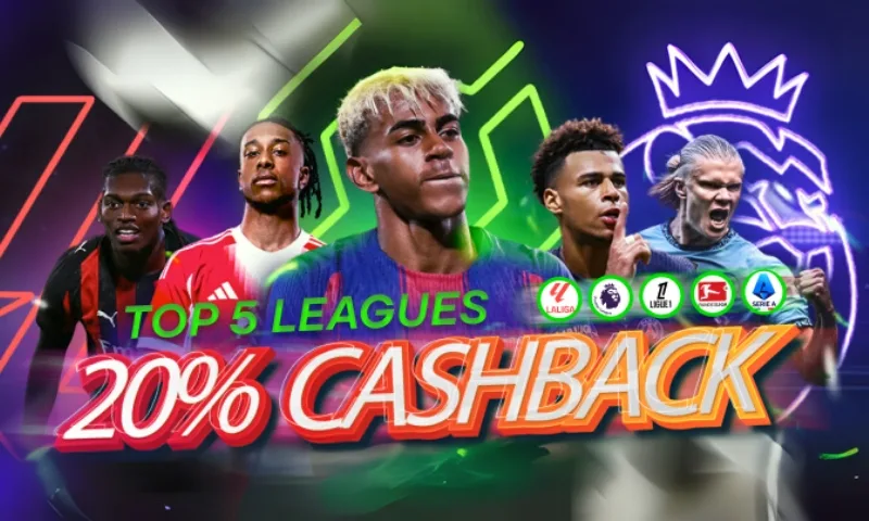 Bet the Top 5 Leagues and Get 20% Cashback at MyStake